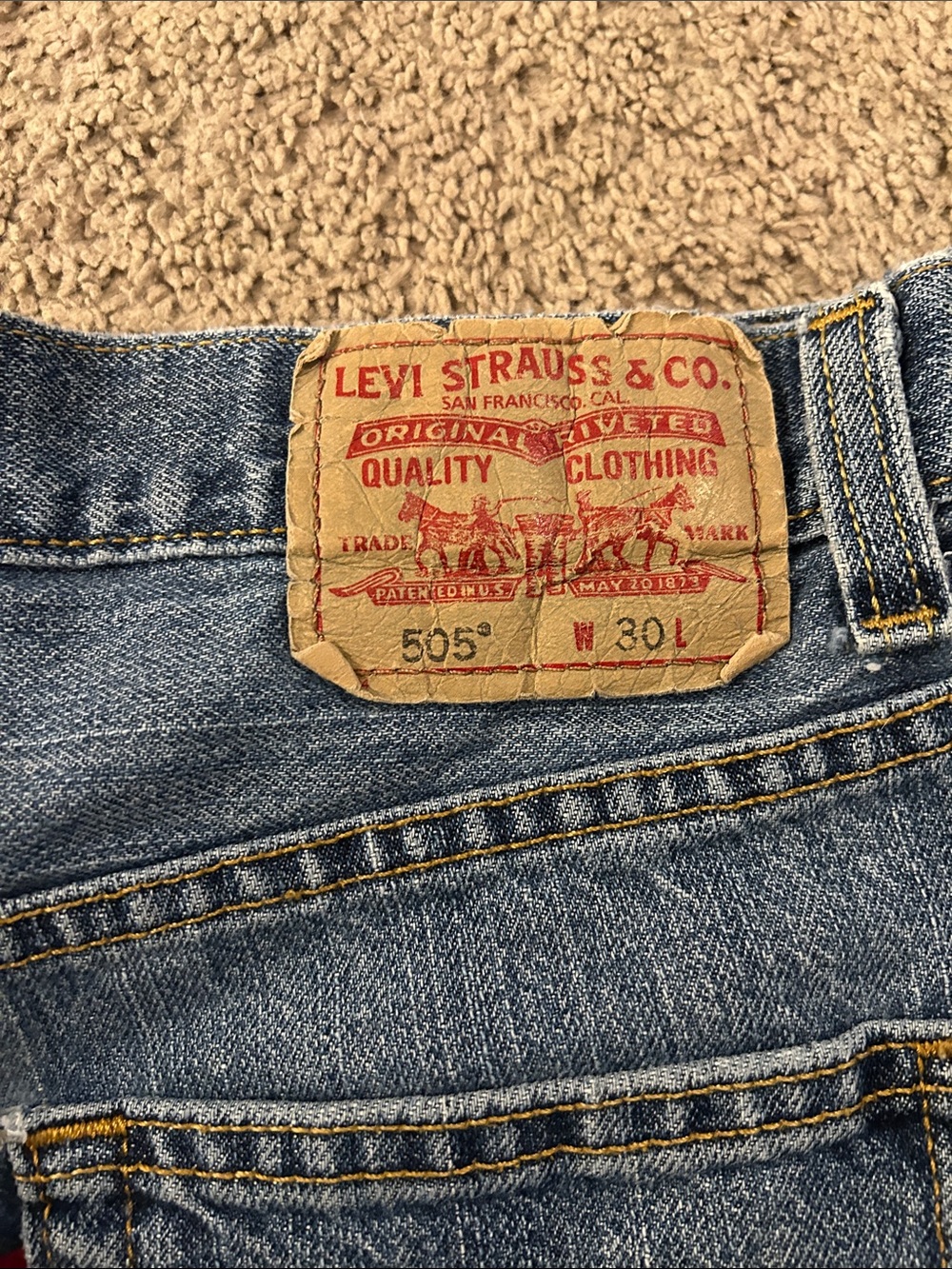 Levi's Distressed Bleached Denim Shorts - Blue - Picture 3 of 3
